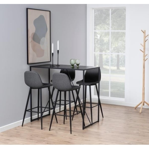 Scaun bar cu baza metalică Actona Wilma, gri deschis-image-1