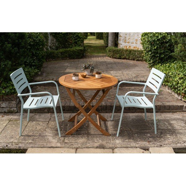 Scaun de grădină albastru deschis din metal Hawaii – Exotan-image-1