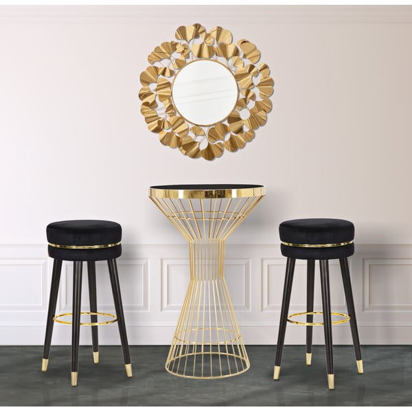 Scaun de bar negru/auriu tapițat (înălțime șezut 74 cm) Paris – Mauro Ferretti-image-1