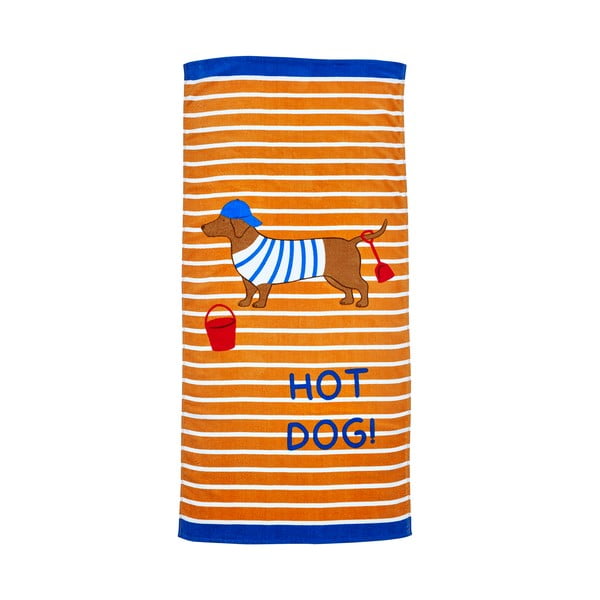 Prosop de plajă portocaliu din bumbac 76x160 cm Hot Dog – Catherine Lansfield
