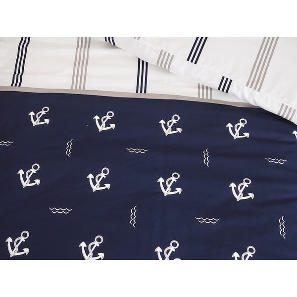 Lenjerie de pat albastru-închis din țesătură crep pentru pat de o persoană 140x200 cm Exclusive – B.E.S.-image-3