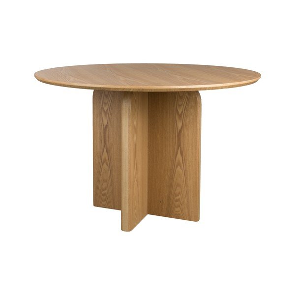 Masă de dining rotundă cu aspect de lemn de stejar ø 120 cm Laurent – White Label