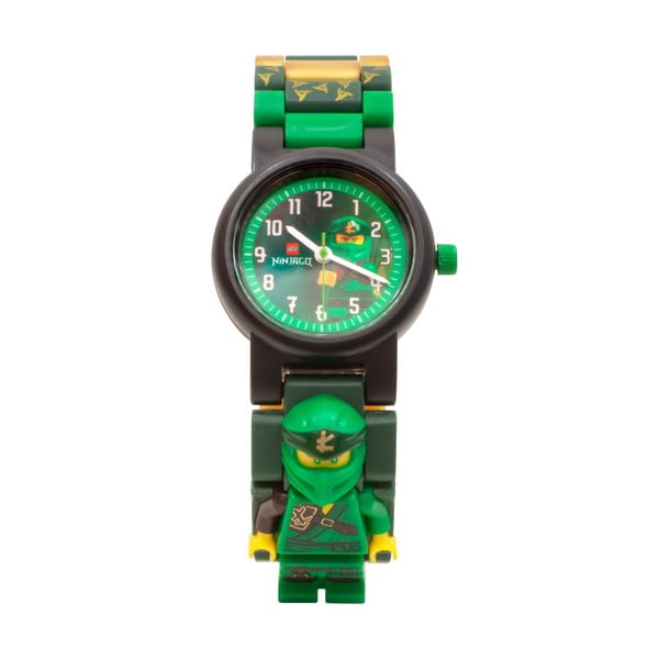 Ceas de mână cu curea pliabilă și minifigurină LEGO® NINJAGO Lloyd, verde-image-1