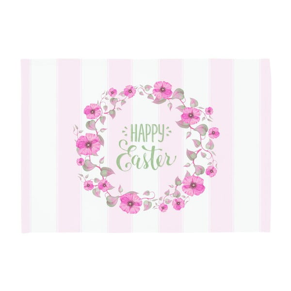 Set 2 suporturi pentru farfurie Apolena Happy Easter, 33 x 45 cm, roz - alb