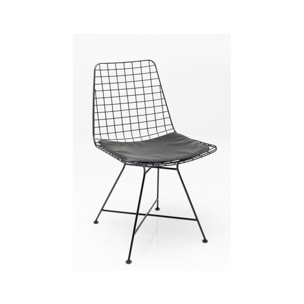 Set 2 scaune din oțel Kare Design Grid, negru-image-3