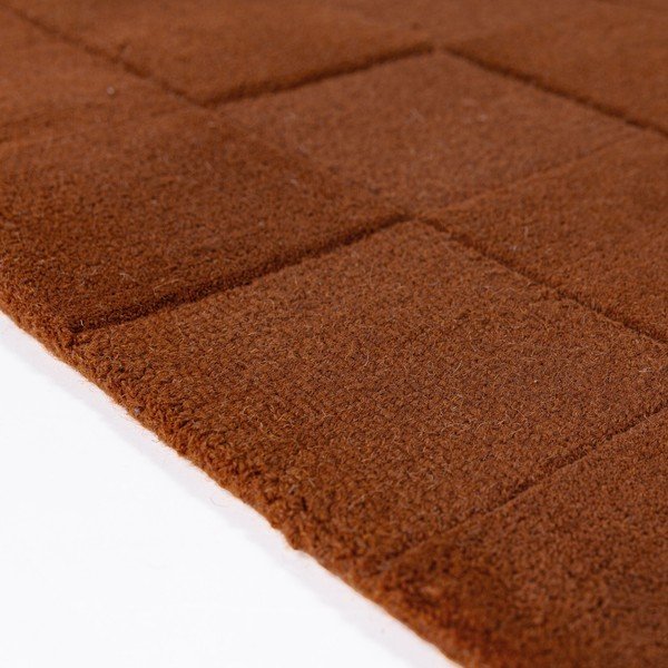 Covor teracotă țesut manual din lână 200x290 cm Checkerboard – Flair Rugs-image-3