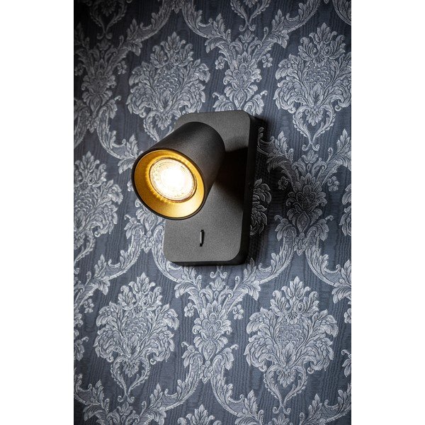 Aplică de perete neagră ø 8 cm Elli – GTV-image-2