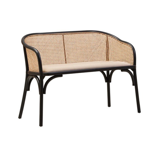 Bancă neagră/în culoare naturală capitonată Cebu – Premier Housewares