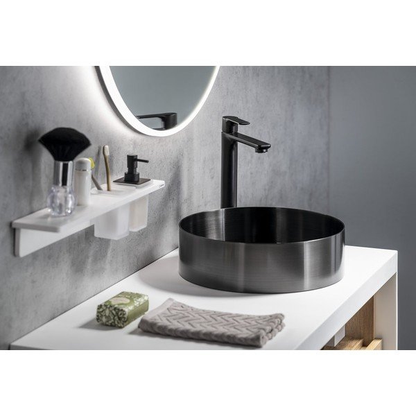 Baterie negru-mat pentru chiuvetă înaltă Pax – Sapho-image-4