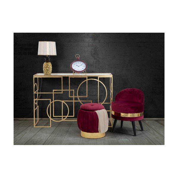 Taburet cu spațiu de depozitare Mauro Ferretti Paris, ø 41 cm, roșu vișiniu-image-1