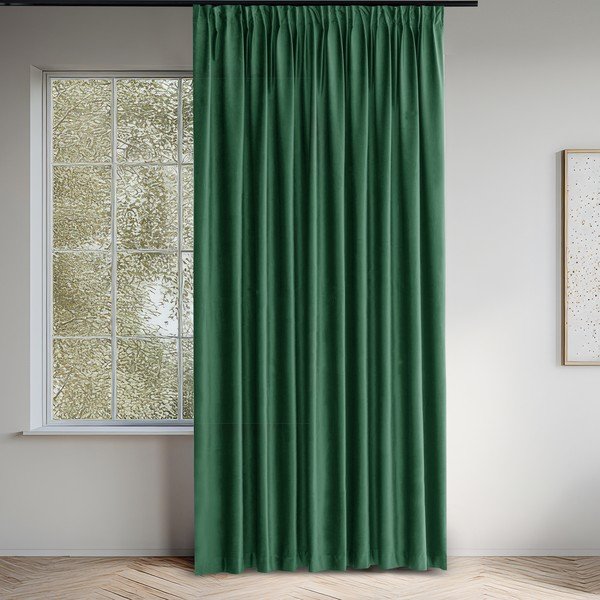 Draperie verde dimout (semi-opacă) din catifea 265x225 cm Velto – Filumi-image-1