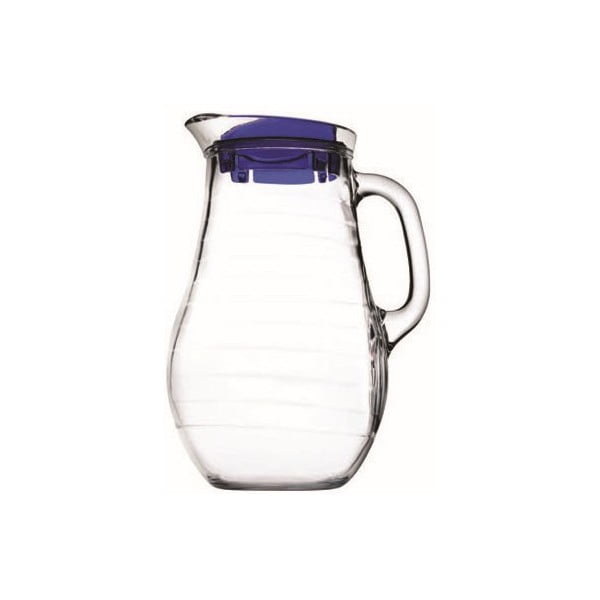 Carafă sticlă cu capac albastru Paşabahçe Pure, 1,85 l