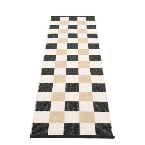 Covor tip traversă pentru interior și exterior negru/crem 70x240 cm Pix Black Vanilla – Pappelina