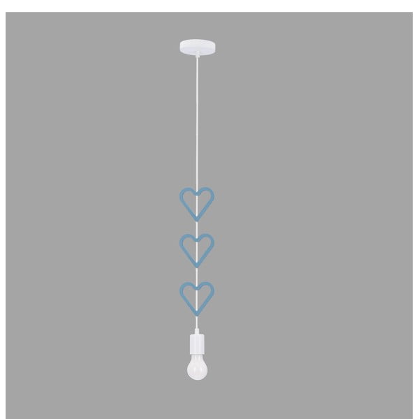 Corp de iluminat pentru copii alb/albastru cu abajur din metal Single – Candellux Lighting-image-1