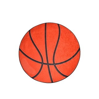 Covor antiderapant pentru copii Conceptum Hypnose Basketball, ø 140 cm, portocaliu