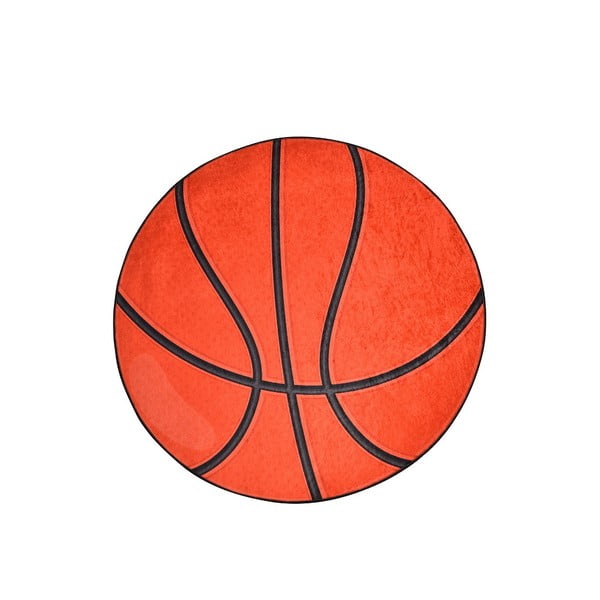 Covor antiderapant pentru copii Conceptum Hypnose Basketball, ø 140 cm, portocaliu
