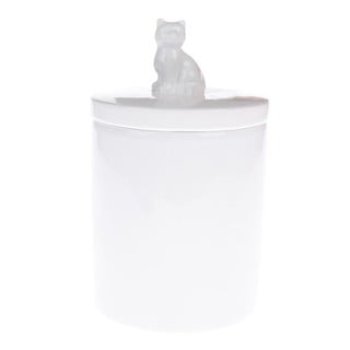 Recipient din ceramică pentru hrana de pisici Dakls, alb