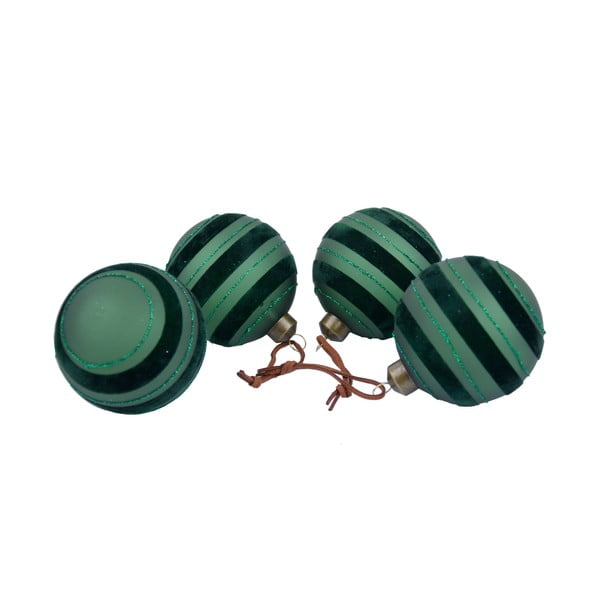 Set 4 decorațiuni pentru bradul de Crăciun Ego Dekor, negru - verde