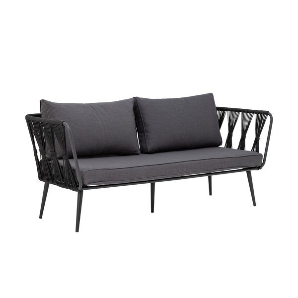 Canapea de grădină neagră din metal Pavone – Bloomingville