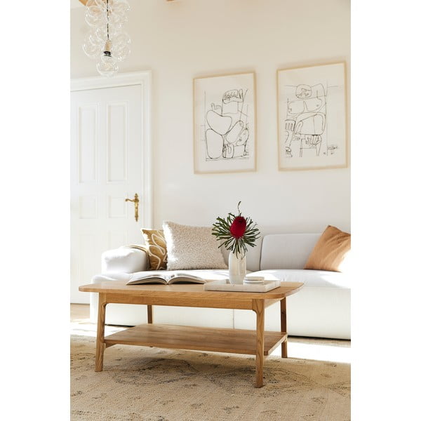 Măsuță de cafea în culoare naturală din lemn   de stejar 70x110 cm Twig – The Beds-image-4