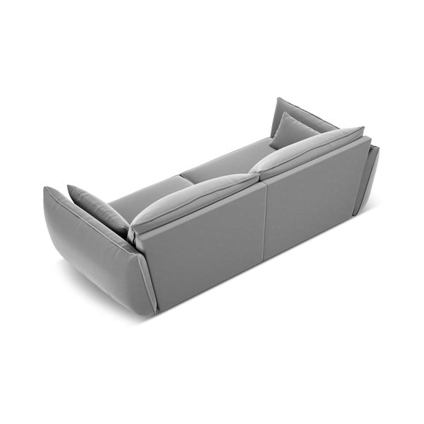 Canapea gri deschis cu tapițerie din catifea 208 cm Vanda – Mazzini Sofas-image-3