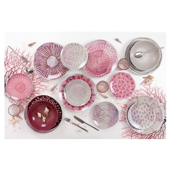 Set 18 farfurii din porțelan și gresie VDE Tivoli 1996 Aurora, multicolor-image-1