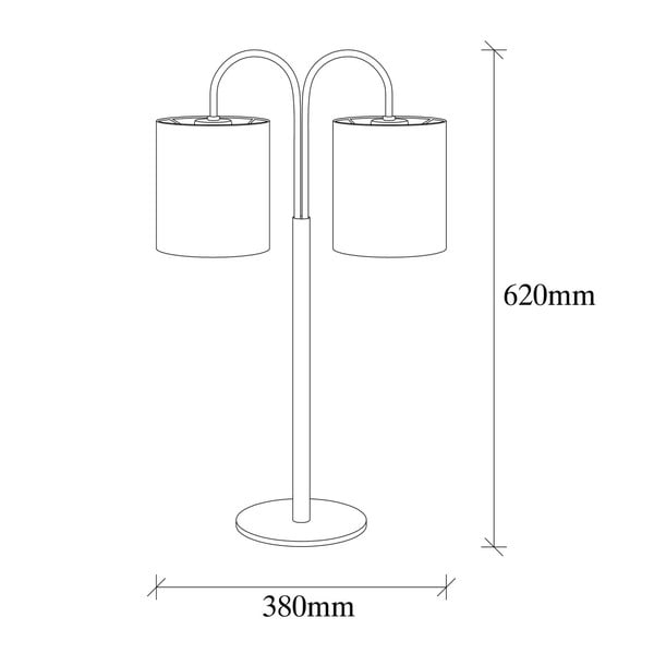 Veioză metalică cu abajur crem Opviq lights Sifi, negru-image-2