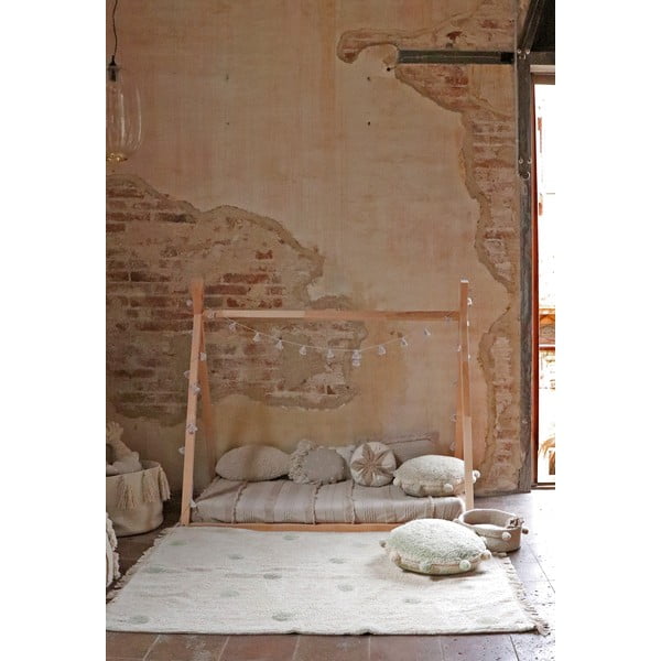 Covor pentru copii kaki/crem lavabil/țesut manual din bumbac 120x160 cm Hippy Dots Olive – Lorena Canals-image-3