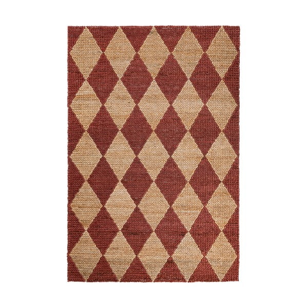 Covor teracotă țesut manual din amestec de iută 120x170 cm Effie Diamond – Flair Rugs