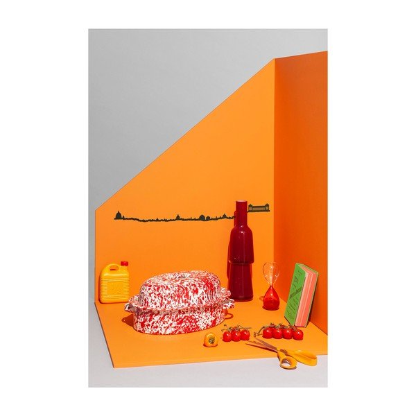 Decorațiune de perete cu silueta orașului The Line Rome, negru-image-4