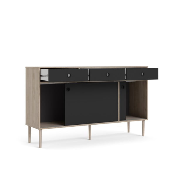 Comodă Tvilum Rome, 147x88 cm, negru-natural-image-3