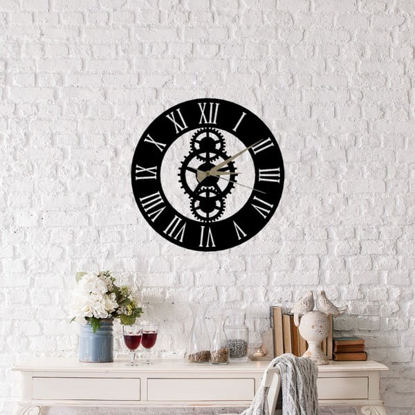 Ceas de perete Platon Clock, ⌀ 48 cm, negru