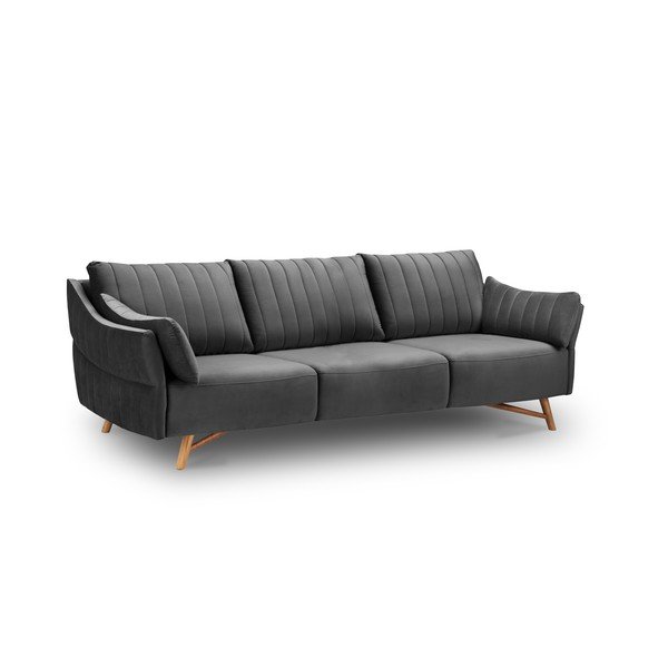 Canapea cu tapițerie de catifea Interieur 86 Elysée, 232 cm, gri închis-image-4