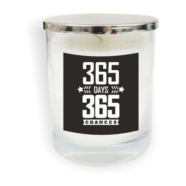 Lumânare albă North Carolina Scandinavian Home Decors Motto Glass Candle V14