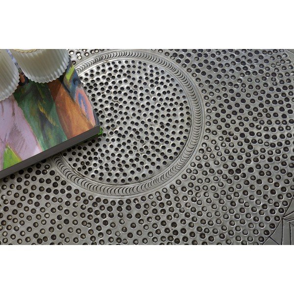 Măsuță de cafea neagră/gri rotundă cu aspect mat ø 90 cm Clarisa – MOME-image-3