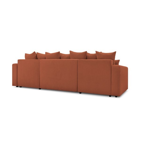 Canapea extensibilă din reiat în formă de "U" Bobochic Paris Envy, roșu teracotă-image-4