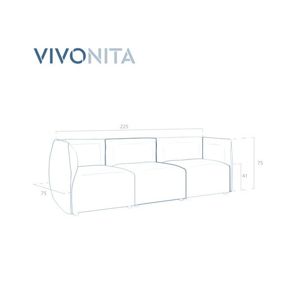 Canapea modulară cu 3 locuri Vivonita Velvet Cube, mov lila-image-3