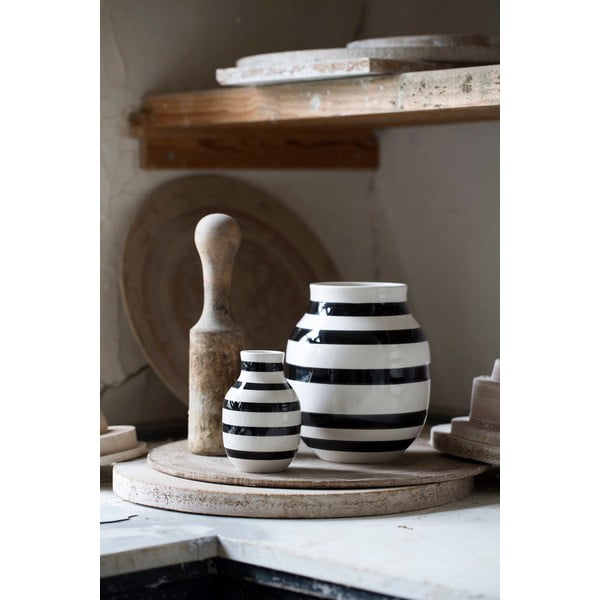 Vază din gresie Kähler Design Omaggio, înălțime 12,5 cm, negru - alb-image-2
