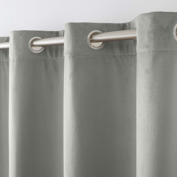 Draperie gri termoizolantă din catifea 140x260 cm Polarchic – douceur d'intérieur-image-3