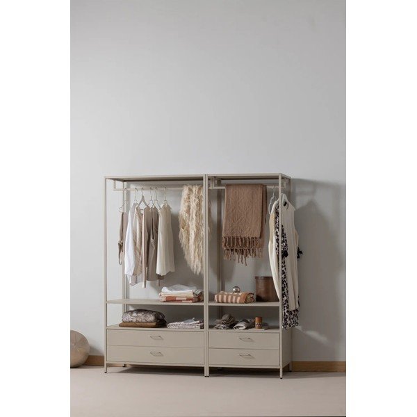 Șifonier bej deschis din metal 70x185x54 cm Ferris – WOOOD-image-1