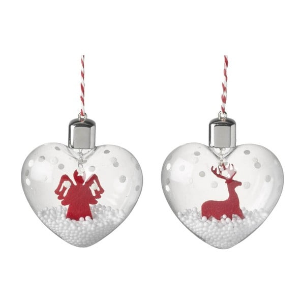 Set 2 decorațiuni de Crăciun Parlane Hearts