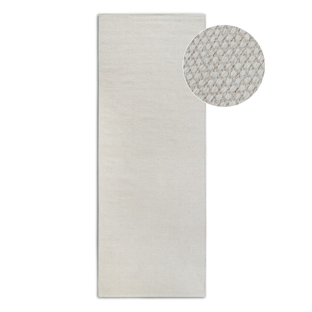 Covor tip traversă crem țesut manual din amestesc de lână 80x200 cm Pradesh Natural White – Elle Decoration