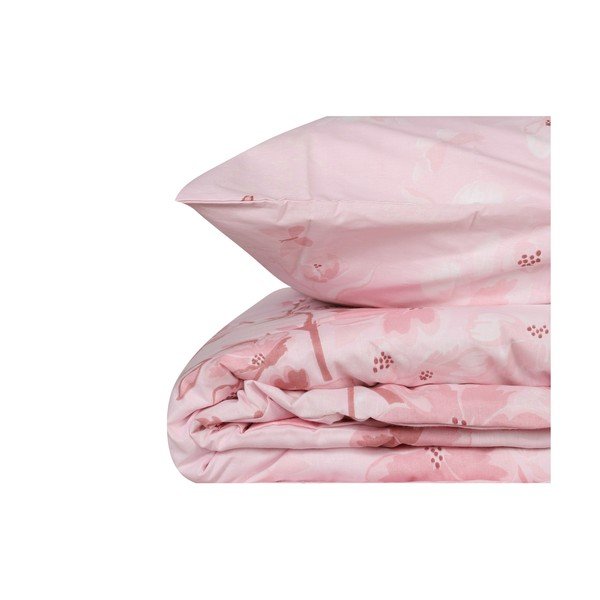 Lenjerie de pat roz din bumbac ranforcé pentru pat de o persoană 140x200 cm Elena – Mijolnir-image-2