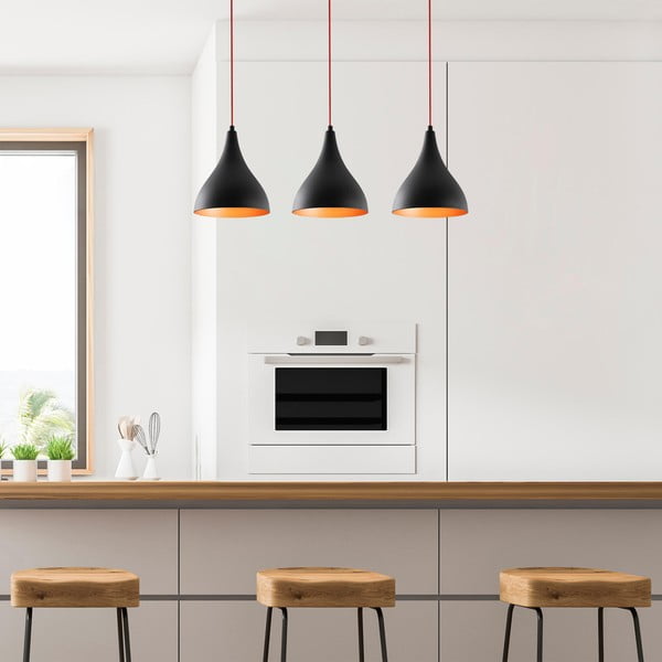 Lustră neagră cu abajur din metal Berceste – Opviq lights-image-2