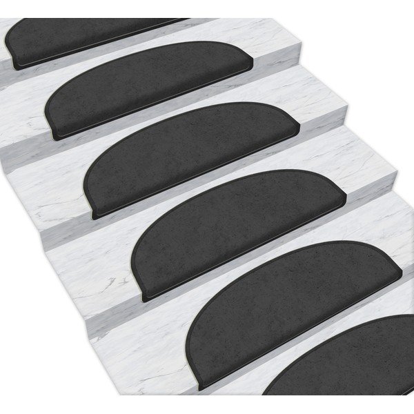 Covorașe pentru scări negre în set de 16 bucăți 65x20 cm Dots - Vitaus-image-1