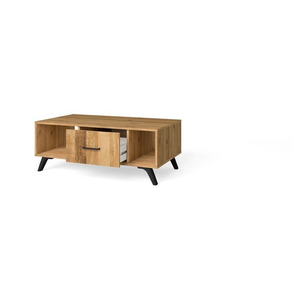 Măsuță de cafea în culoare naturală cu aspect de lemn de stejar 60x100 cm Nordic – Marckeric-image-2