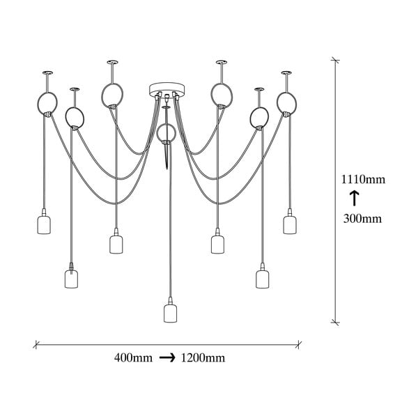 Lustră de 7 becuri Opviq lights Sirin, negru-image-3
