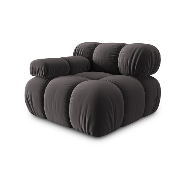 Modul pentru canapea gri închis cu tapițerie din catifea (colț stânga) Bellis – Micadoni Home-image-3