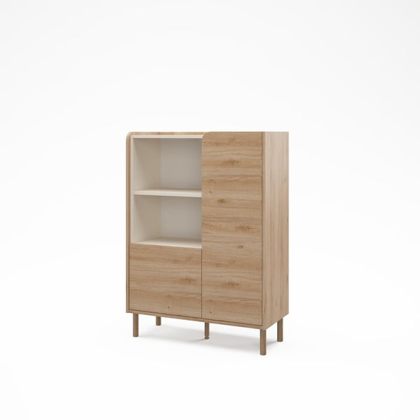 Dulap în culoare naturală cu aspect de lemn de stejar 90x125x40 cm Monza – Marckeric-image-3