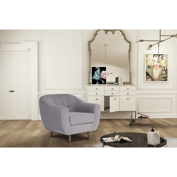 Fotoliu Jalouse Maison Vicky, gri deschis-image-1